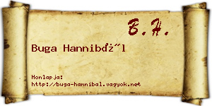 Buga Hannibál névjegykártya
